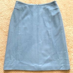 Sky Blue Wool And Cashmere A Line Skirt